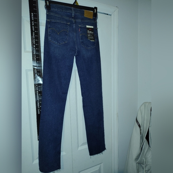 Levi's Blue Slim Straight Women's Red Tab High Waisted Jeans - Picture 13 of 16